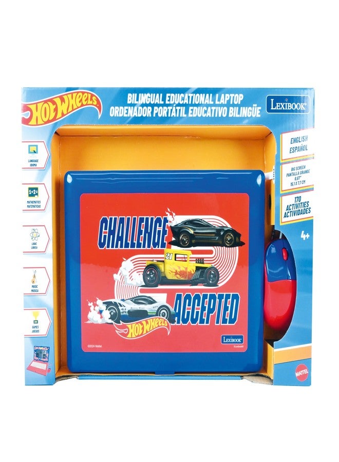 Lexibook, Hot Wheels, Bilingual and Educational Laptop English/Spanish - Toy for Children, 170 Activities to Learn, Play Games and Music, Large Screen, JC599HWi2 - Image 1